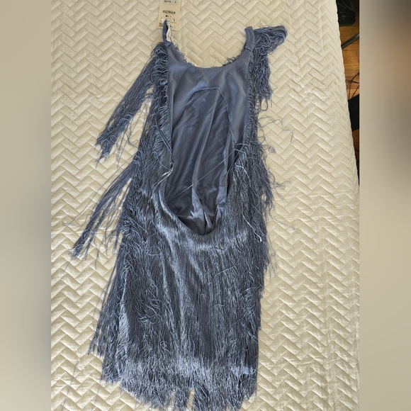 NWT Zara Blue Fringe Dress - Picture 8 of 12